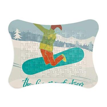 Imagem de Moldura de quebra-cabeça para decoração de quadro de esqui e esqui esportiva de inverno