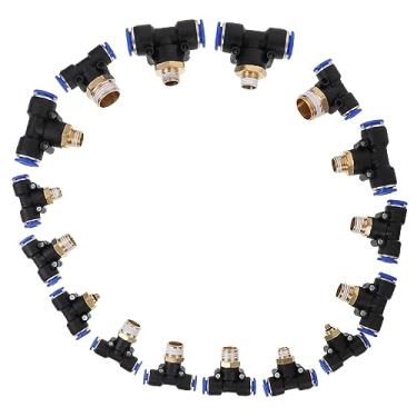 Imagem de BUGUUYO 16 Unidades Conexões rápidas pneumáticas Conexões retas roscadas acessórios para mangueiras de ar encaixe de crimpagem de plástico alta pressão Mangueira de ar direto gasoduto