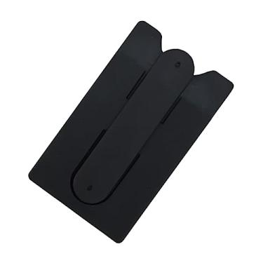 Imagem de Hemobllo etiqueta traseira da caixa do cartão do telefone móvel suporte para celular suporte preto carteira multiferramenta smartphones bolsa preta titular de cartões autoadesivos invisível