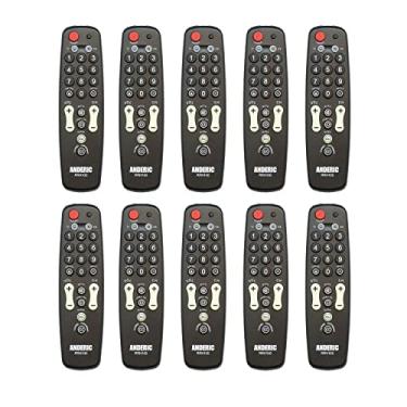 Imagem de Anderic Controle remoto universal para hospitalidade - 1 dispositivo - apenas TV - ótimo para idosos/hotelaria/hotéis/motéis/resorts - Chaves jumbo RRH100 (pacote com 10)