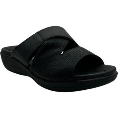 Imagem de Tamanco Fascite Plantar Wide Fit Conforto 239002 Piccadilly Preto Quadriculado-Feminino