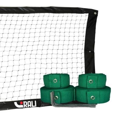 Imagem de Kit Rede Preta Beach tennis + marcação de quadra 8x16 Verde c/ 3M e jogo simples