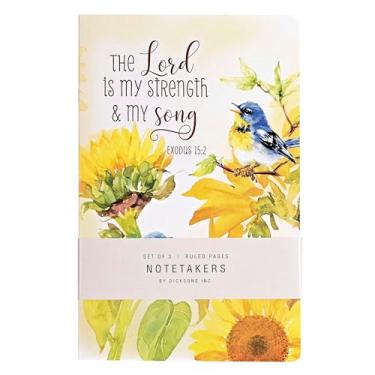 Imagem de Dicksons Caderno de Oração Forrado para Estudo da Bíblia 14 x 21 cm Capa mole The Lord is My Strength - Conjunto de 3
