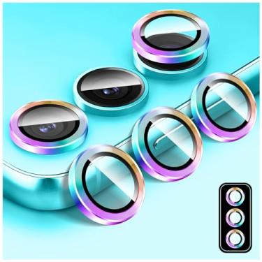 Imagem de Kucheed Protetor de lente de câmera para Samsung Galaxy A25, anéis individuais de liga de alumínio de alinhamento automático, adesivo de filme protetor de tela de vidro temperado 9H