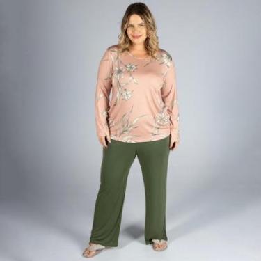 Imagem de Pijama Feminino Longo Plus Size Floral Organique-Feminino