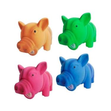 Imagem de Brinquedo Chalesco para Cães Porco em Látex - Cores Sortidas