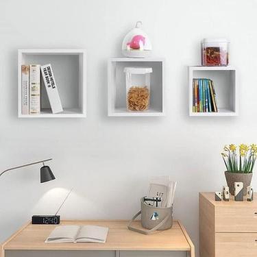 Imagem de Kit 3 Nichos Decorativo Mdf Quadrado Quarto Sala Decoração Escritório 