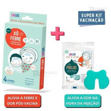 Imagem de Kit Vacina Xo Febre Adesivo Gel + Pikluc Alivia Dor Vacina - Likluc
