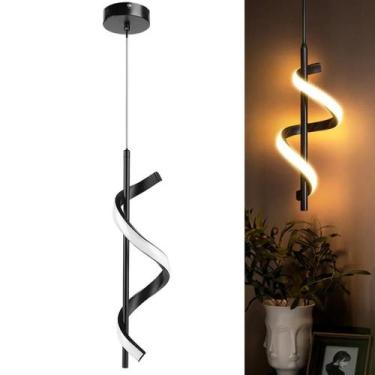 Imagem de Pendente Teto Luminária Led 42cm 14W Espiral Worm Vertical Infinito Mo