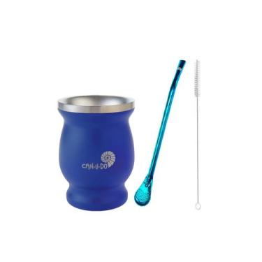 Imagem de Kit Mate  Cuia Inox + Canudo Chimarrão + Escova de Higienização - CAN.