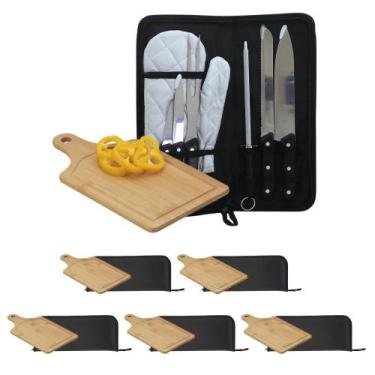 Imagem de Kit de 5 - Kits Para Churrasco Estojo - Com Tábua - ZZ