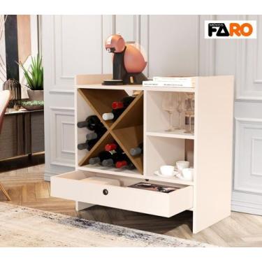Imagem de Buffet Barzinho 4002 Adega Para Garrafas Em X Com Gaveta - FARO MÓVEIS