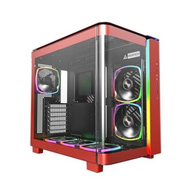 Imagem de MONTECH, Capa para jogos King 95 PRO Dual-Chamber ATX Mid-Tower PC Gaming, alto fluxo de ar, painéis sem ferramentas, frente de vidro temperado curvado resistente, seis ventoinhas ARGB PWM