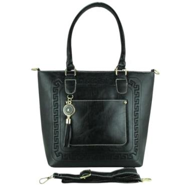 Imagem de Bolsa Feminina Tote Laptop Ombro Transversal Tiracolo Dia a Dia Social Executiva (Preta)