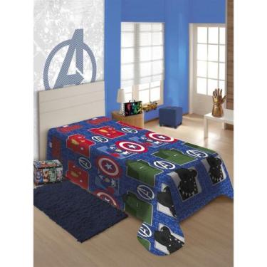 Imagem de Manta Microfibra Soft Solteiro Vingadores 1,50 m x 2,00 m - Jolitex, A