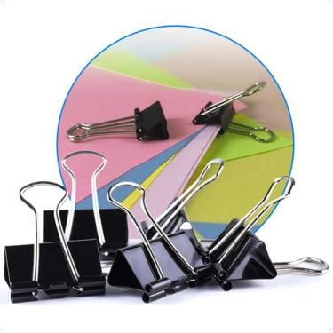 Imagem de Caixinha 40Und Clips De Papel Borboleta Escritório Documento - Afastor