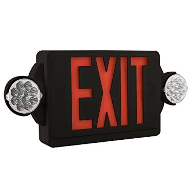 Imagem de Lithonia Lighting LHQM LED B R SD M6 LED 2 luzes de saída/emergência com cabeças de LED e estêncil vermelho, preto