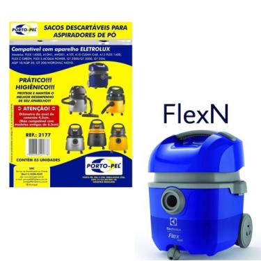 Imagem de Kit 3 Sacos Aspirador de Pó Electrolux - Flex N (2177) - Porto-Pel