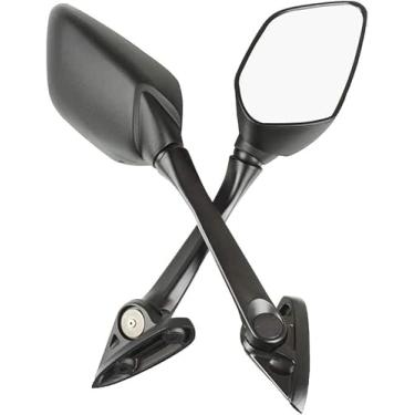Imagem de Mokuo Espelhos laterais retrovisores de carenagem de motocicleta, preto, compatível com YZF-R3 YZF-R25 2014-2018