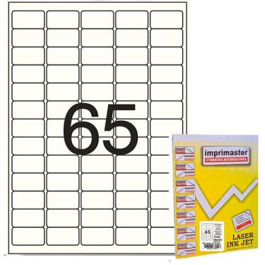 Imagem de Etiqueta Adesiva Imprimaster A4 - 38,1mm X 21,2mm - 65 etiquetas folha