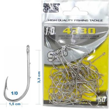 Imagem de Anzol Marine Sports 4330 Super Strong 1/0 Ao 3/0 Nickel 50 Unidades, 4