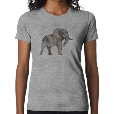 Imagem de Baby Look Elefante - Foca na Moda, Cinza, G