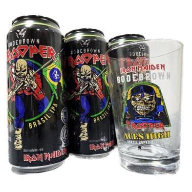Imagem de Kit 3 Cervejas Trooper Iron Maiden Ipa 473ml + Copo 350ml - Trooper Ir