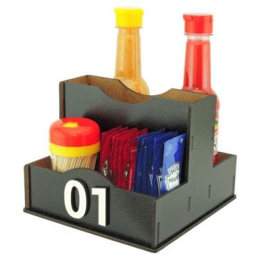 Imagem de 45 Porta Sachê Temperos Guardanapos Organizador de Mesa Lanchonete Pre