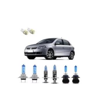 Imagem de Kit Lâmpada Super Branca Farol Duplo Milha Led Gol Voyage G5 - Blue Li