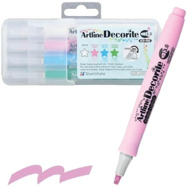 Imagem de Caneta Art Line Shachihata EDF-3/4PSH1, Decorite, Conjunto de 4 cores, 1 ângulo, 3,0 mm