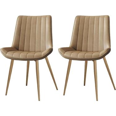 Imagem de Conjunto de 2 cadeiras de jantar de cozinha, cadeiras laterais de couro para sala de estar, cadeiras modernas para sala de jantar (D), D