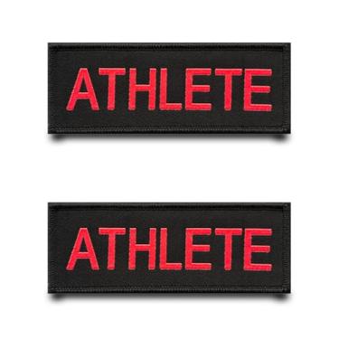 Imagem de Emblema bordado tático de atleta, 2 peças, aplique de gancho e laço, aplique de bandeira militar para jaqueta, colete, bolsas, mochilas, roupas, chapéus