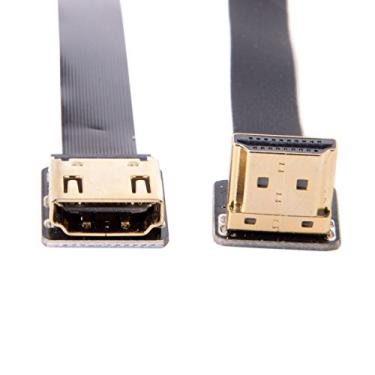 Imagem de Cablecc CYFPV Cabo plano HDMI macho para fêmea FPC ângulo de 90 graus para fotografia aérea HDTV Multicopter (50 cm)