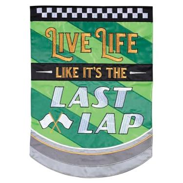 Imagem de Dicksons Magnolia Garden 18 x 13 polegadas resistente ao clima poliéster decoração de bandeira externa para jardim, quintal ou passarela, verde, cinza e dourado, viva a vida como a última volta