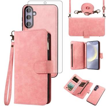 Imagem de Asuwish Capa de celular para Samsung Galaxy S24 Plus/S25 Plus S24+ S25+ 5G capa carteira com zíper com alça protetora de tela flip suporte para cartão S24Plus 24S + S 24 24+ S25Plus 25S 25+ feminino