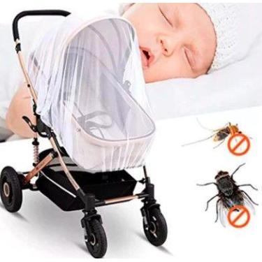 Imagem de Mosquiteiro Protetor De Tule Para Carrinho Universal Portatil Bebê Con