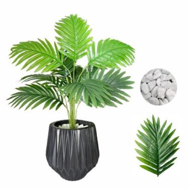 Imagem de Planta Artificial Palmeira Com Vaso Origami Polietileno  - Flor Imp