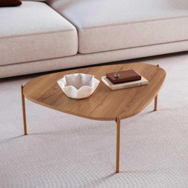 Imagem de Mesa de Centro Orgânica p/ Sala de Estar 76,8cm Pés em Metal - Artesan