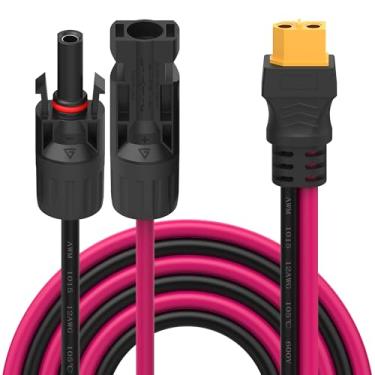 Imagem de Cabo de extensão de carga de painel solar para XT60 (12AWG 0,5 m), conector solar para cabo adaptador XT60 para painel solar para bateria LiFePO4 RV, estação de energia portátil, gerador solar,