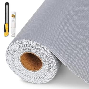 Imagem de Forro de gaveta e prateleira para armário de cozinha, forro de armário não adesivo 61 cm x 20 pés, tapete antiderrapante de papel para prateleira impermeável, forros de armário, proteção de contato