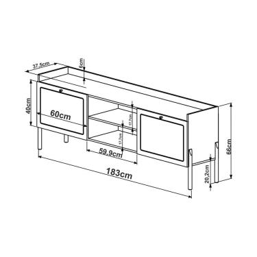 Imagem de Rack Oslo 2 pt Hanover 183 cm