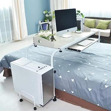 Imagem de Mesa de cama, mesas sobre a cama, mesa de amamentação, mesa de computador para comer na cama com comprimento e altura ajustáveis