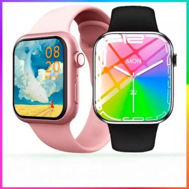 Imagem de Smartwatch Watch 9 Pro Rosa Inclusas 2 Pulseiras Troca Foto de Fundo, 