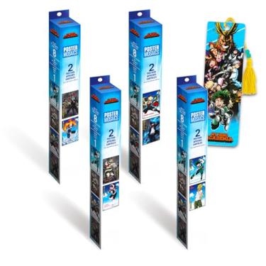 Imagem de My Hero Academia Pacote de pôsteres para paredes - MHA Room Decor Bundle com 8 impressões de arte de parede (30,48 cm x 45,72 cm) para marcador de página Giant Mosaic Plus | Colagem de pôster My Hero