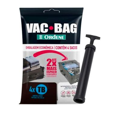 Imagem de Kit 4 Saco A Vacuo Trip Bag 60x40cm Vac Bag Protetor Viagem + Bomba Ordene