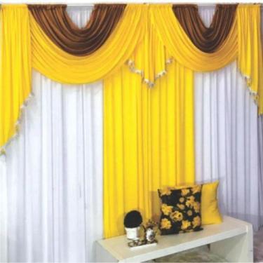 Imagem de Cortina Niagara Varão Em Malha 3,00X2,60M Sala Amarela - Casa Show Enx