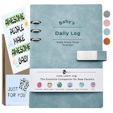 Imagem de Livro de registro diário de bebês para novos pais - Essenciais para bebês recém-nascidos 0-6 meses para amamentação, sono, troca de fraldas - presente para novos pais, babá - caderno de diário de bebê