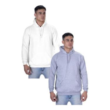 Imagem de Kit 2 Moletom Liso Masculino Blusa De Frio Casual Canguru Top - hs, Br