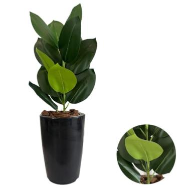 Imagem de Planta Artificial Ficus Lyrata Com Vaso Cone Liso Completo(Marrom Caramelo,Preto)