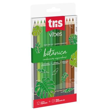 Imagem de Lápis de Cor Vibes Botânica 13 un. Tris com Grafite 6B